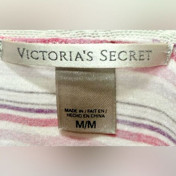 Victoria’s Secret Vintage Pink Striped Spaghetti Strap Modal Romper. Medium. - Picture 4 of 7